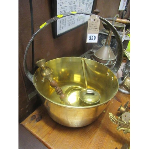 339 - BRASS JAM PAN ETC