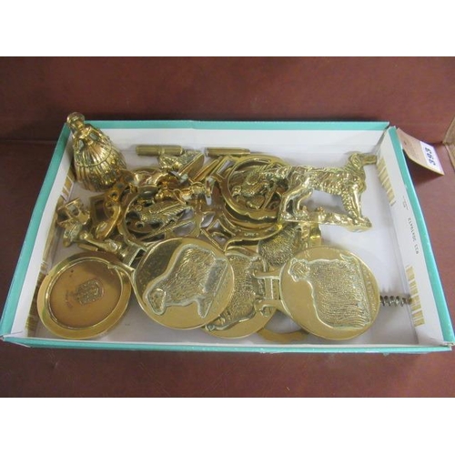 393 - QUANTITY OF HORSE BRASSES ETC