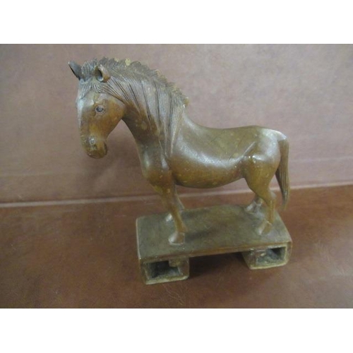 395 - CHINESE WOODEN HORSE