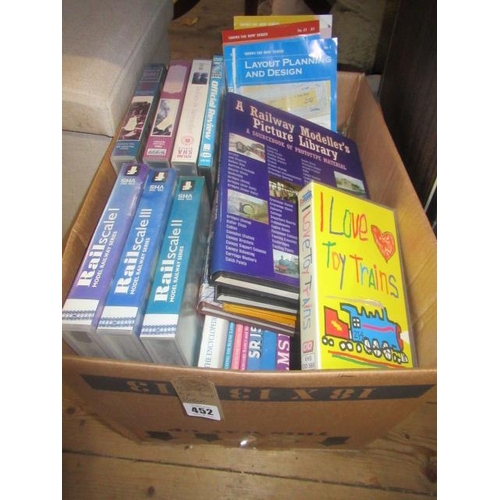 452 - BOX OF TRAIN VHS VIDEOS AND BOOKS