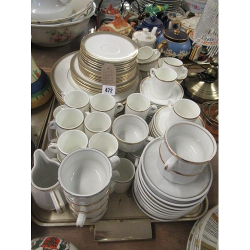 472 - QUANTITY OF ROYAL DOULTON CLARENDON PATTERN DINNER SERVICE ETC