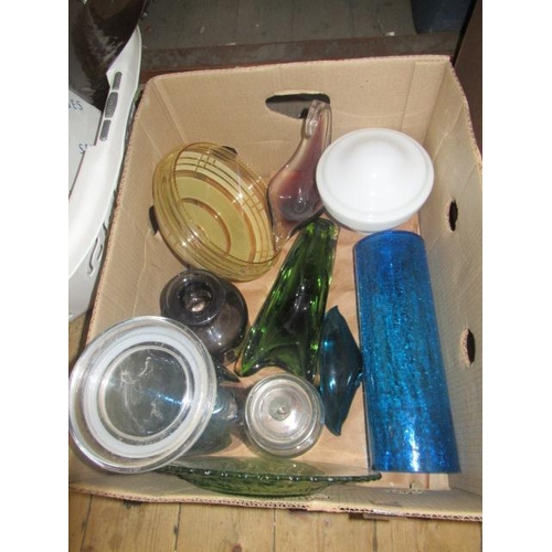 487 - BOX OF MISCELLANEOUS GLASS