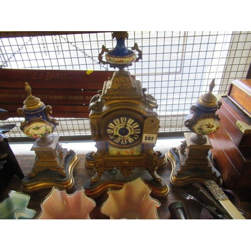 502 - CLOCK GARNITURE