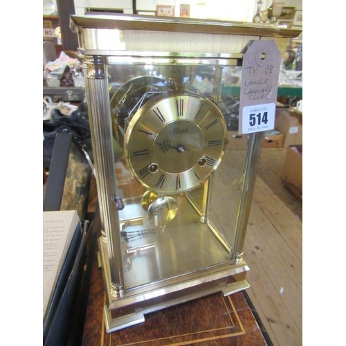 514 - LARGE BRASS CARRIAGE CLOCK