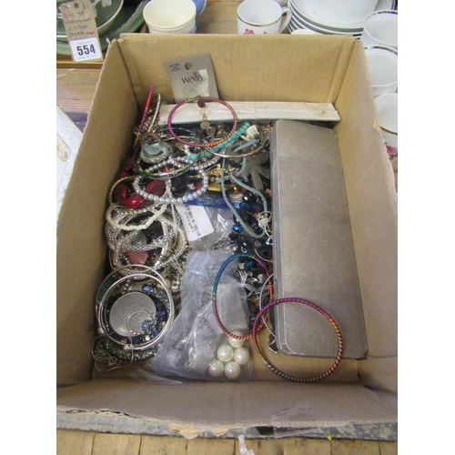 551 - BOX OF COSTUME JEWELLERY