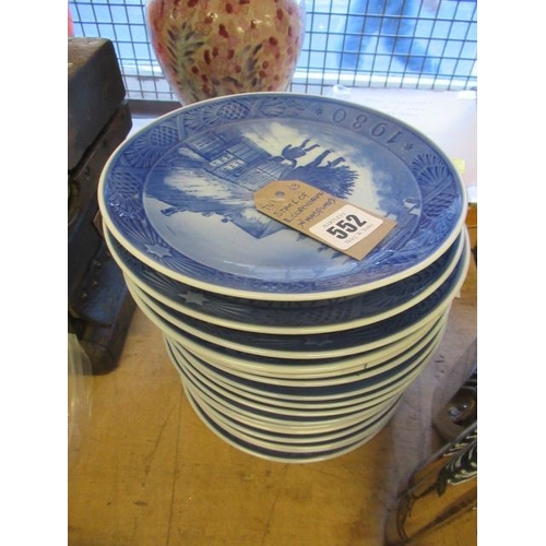 552 - STACK OF ROYAL COPENHAGEN CHRISTMAS PLATES