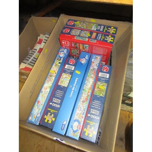 571 - BOX OF ASSORTED JIGSAWS