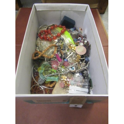 6 - BOX OF COSTUME JEWELLERY