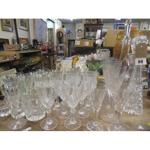 60 - QUANTITY OF GLASSES AND DECANTERS