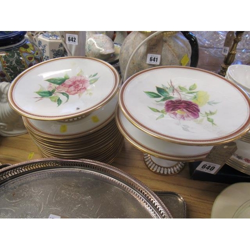 640 - VICTORIAN BOTANICAL PART DESSERT SERVICE