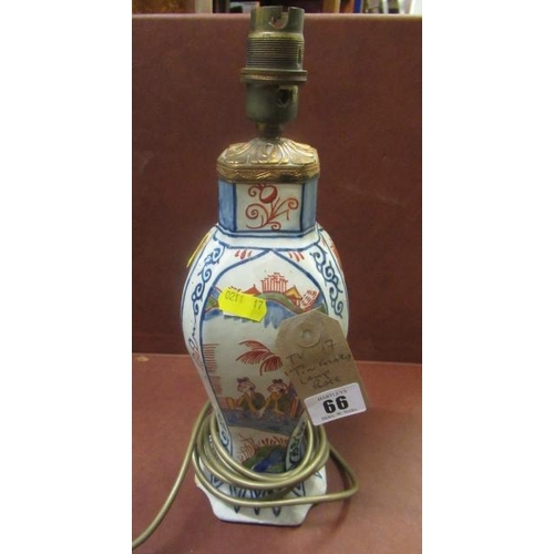 66 - TIN GLAZED LAMP BASE