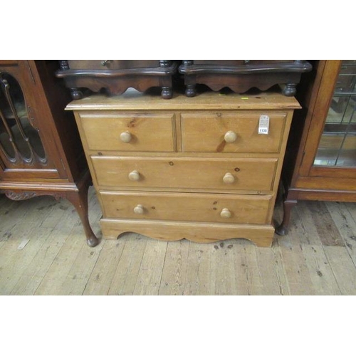 1130 - SMALL PINE CHEST OF DRAWERS