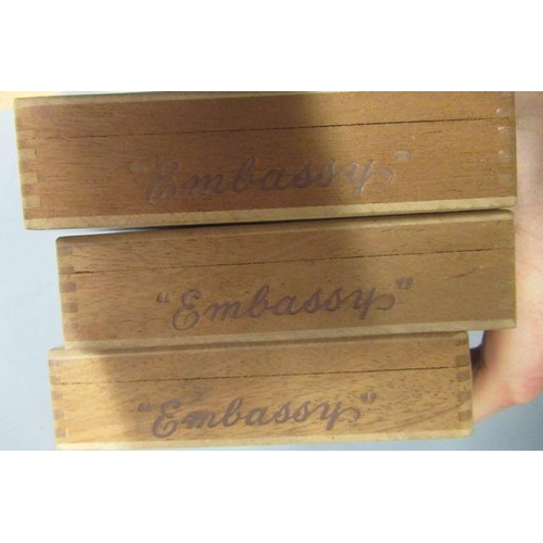 108 - Three boxes of 25 Embassy Small Coronas cigars