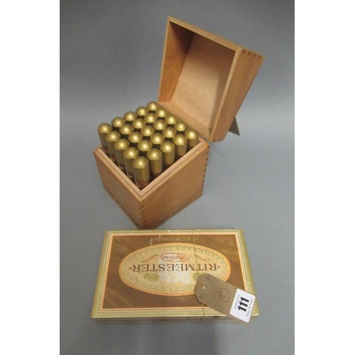 111 - A box of 25 Henri Wintermans Excellentes, all tubed, together with a box of 25 Ritmeester Half Coron... 