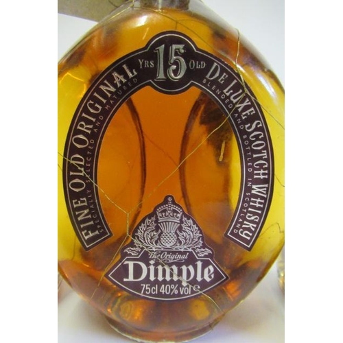 167 - Three bottles of whisky, comprising one 15yr old Dimple Fine Old Original, one bottle Monkey Shoulde... 