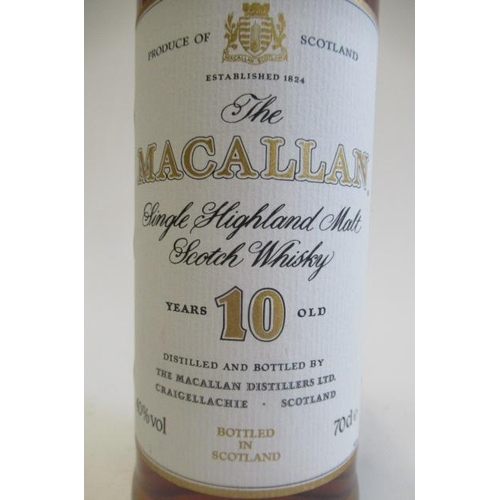 183 - One bottle The Macallan 10yr old single highland malt whisky, matured in sherry wood