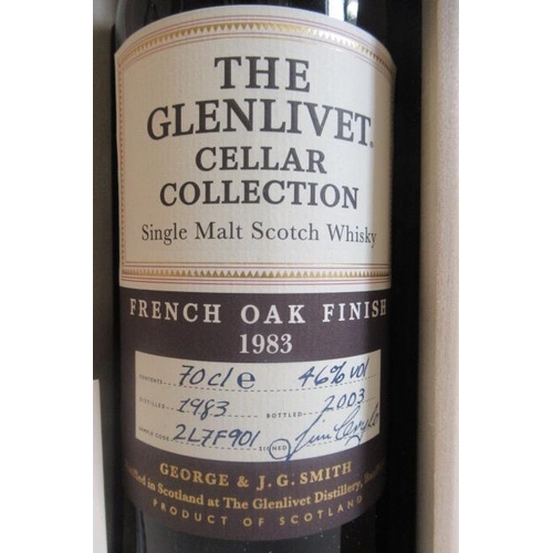 184 - One bottle Glenlivet 1983 30yr old single malt whisky, Cellar Collection, French oak finish, sample ... 