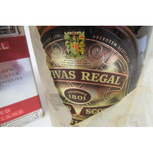 186 - One bottle 1970s Chivas Regal 12yr old whisky, in original paper wrapping, box and even Chivas Broth... 