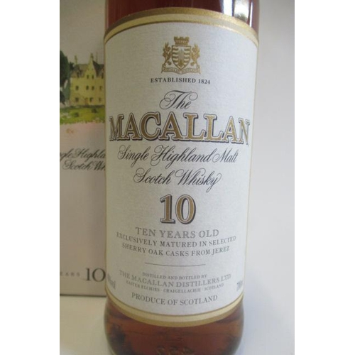 225 - One bottle The Macallan 10yr old single highland malt scotch whisky, boxed