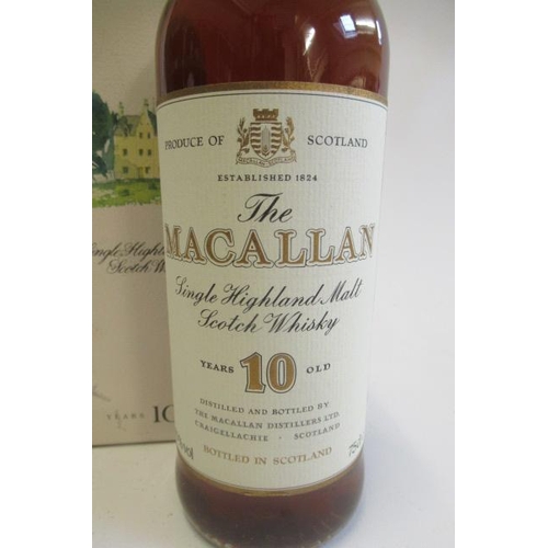 245 - One bottle The Macallan 10yr old single Highland malt scotch whisky, boxed