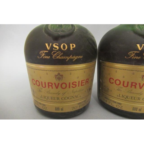 25 - 2 bottles Courvoisier VSOP fine champagne cognac