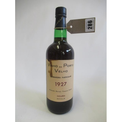 286 - One bottle 1927 Velho port, Douro