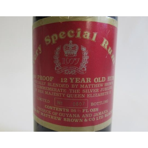 3 - 1 bottle 1977 Very Special Rum, 12yr old, limited edition no. 0607, produced by Matthew Brown for th... 