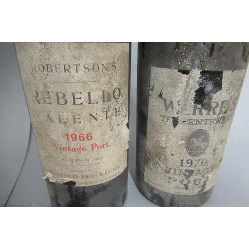 305 - Two bottles of vintage port, comprising 1 1970 Warre's and 1 1966 Rebello Valente