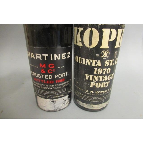 313 - One bottle 1970 Kopke vintage port, together with a Martinez Crusted Port bottled in 1988 (2)