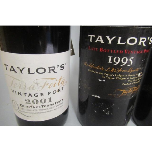 316 - Three bottles of Taylor's port, comprising 1 1995 LBV, 1 2001 Terra Feita vintage port, and 1 Select... 