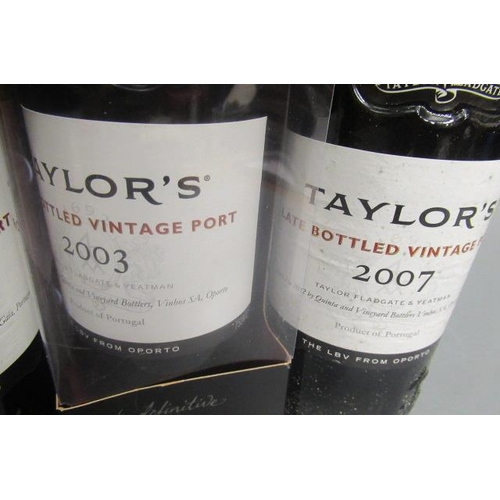 317 - Four bottles of Taylor's LBV port, comprising 1 boxed 2003, 1 2013, 1 2007 and 1 2011