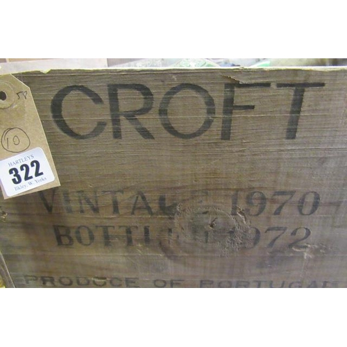 322 - Ten bottles 1970 Croft vintage port, OWC