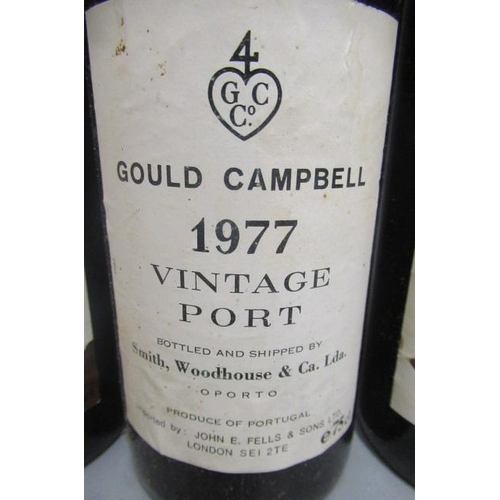 326 - Three bottles 1977 Gould & Campbell vintage port