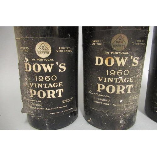 330 - Three bottles 1960 Dows vintage port, OWC