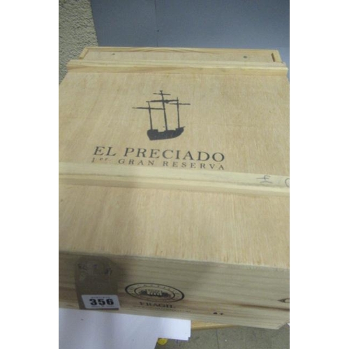 356 - 6 bottles of El Preciado, 2002, 1er grand reserva, OWC