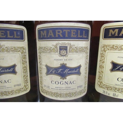 36 - 3 bottles Martell 3 star cognac