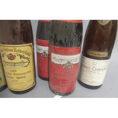 378 - 7 bottles of mainly German wine, comprising 2 1986 Bloufrantisch Aubruch, 1 1988 Kreiznacher Nonneng... 