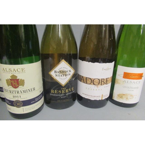 381 - 11 bottles of European & New World wine, comprising 3 bottles 2010 Alsace Gewurztraminer, 1 2008 Als... 