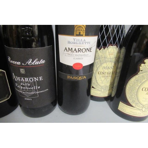 387 - 9 bottles of Amarone, comprising 2 2001 Masi Costasera Amarone, 2 2010 Cadis Sella Valpolicella, 1 2... 