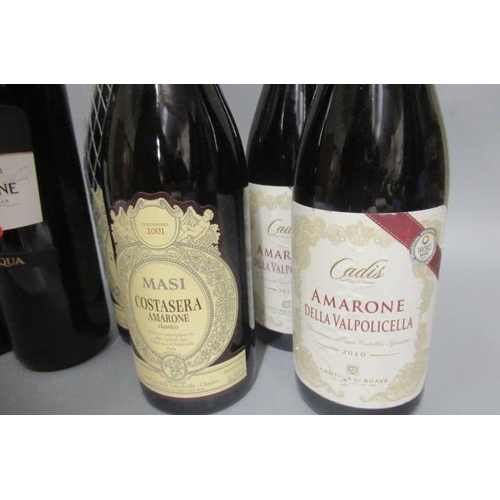 387 - 9 bottles of Amarone, comprising 2 2001 Masi Costasera Amarone, 2 2010 Cadis Sella Valpolicella, 1 2... 