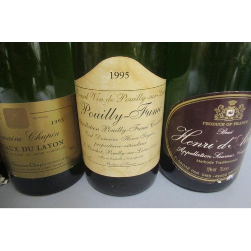 389 - 6 bottles of Loire wine, comprising 1 Henri d'Alran sparkling wine, 1 1995 Pouilly-Fume, Earl Domain... 