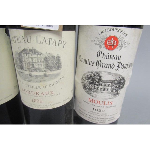 410 - 4 bottles of 1990s Bordeaux, comprising 1 1990 Ch. Granins Grand Poujeaux, 1 1992 Ch. La Mongie Bord... 