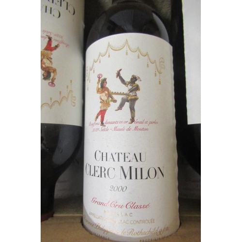 415 - 12 bottles 2000 Chateau Clerc Milon, grand cru classe, pauillac, OWC