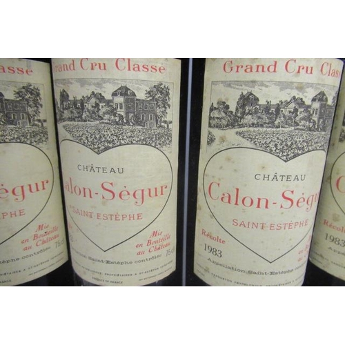 421 - 4 bottles Chateau Calon-Segur, 1983, grand cru classe, Saint Estephe