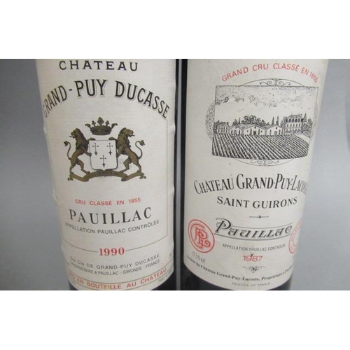 422 - 2 bottles Pauillac, comprising 1 1990 Ch. Grand-Puy Ducasse cru classe, and 1 1987 Ch. Grand-Puy-Lac... 