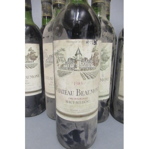 430 - 9 bottles Chateau Beaumont, 1983, cru Bourgeois, haut-medoc