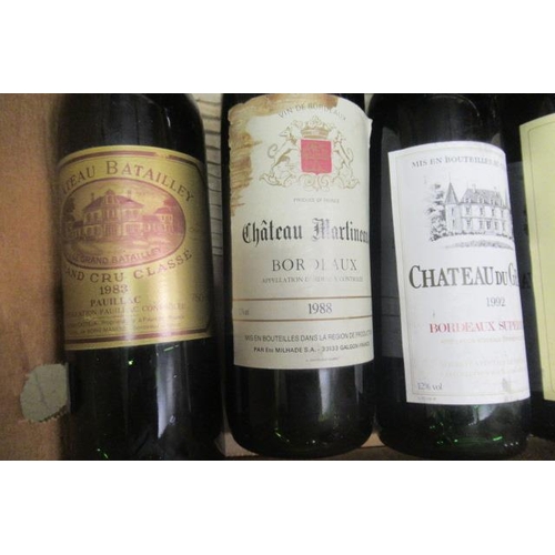 437 - 6 bottles of Bordeaux, comprising 1 1983 Ch. Batailley, 1 1988 Ch. Martineau, 1 1992 Ch. du Grava, 1... 