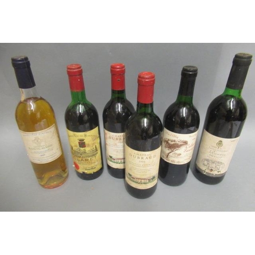 446 - 6 bottles of Bordeaux, comprising 2 1986 Ch. Dubraud, 1 1993 Ch. Sainte-Marie, 1 1991 Lovico Suhindo... 