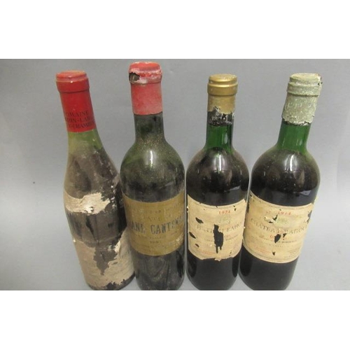 452 - 4 bottles of vintage French red, comprising 2 1974 Ch. Rahoul, Graves, 1 1957 Brane-Cantenac, Margau... 