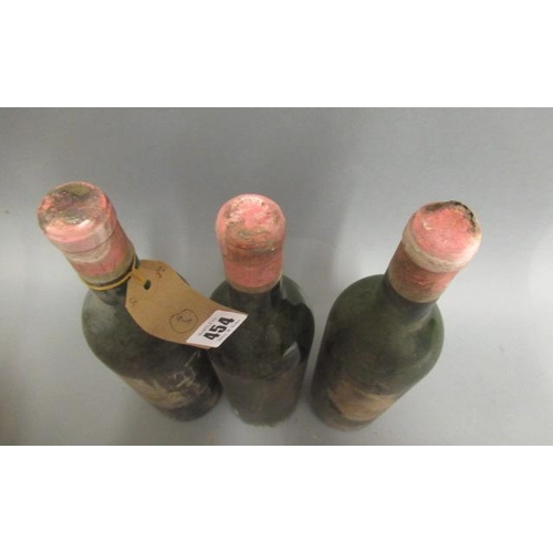 454 - 3 bottles Vieux Chateau Certan, 1964(?), grand cru classe